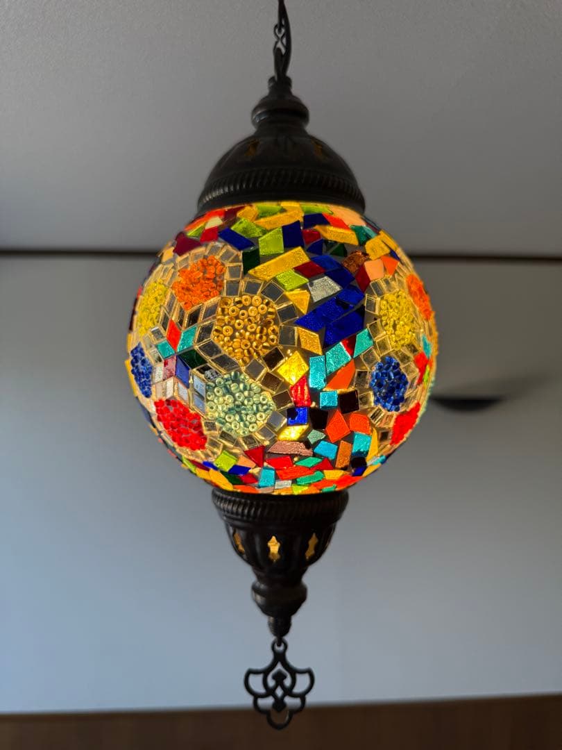 トルコランプ　モザイクガラス　エスニック　ペンダントライト