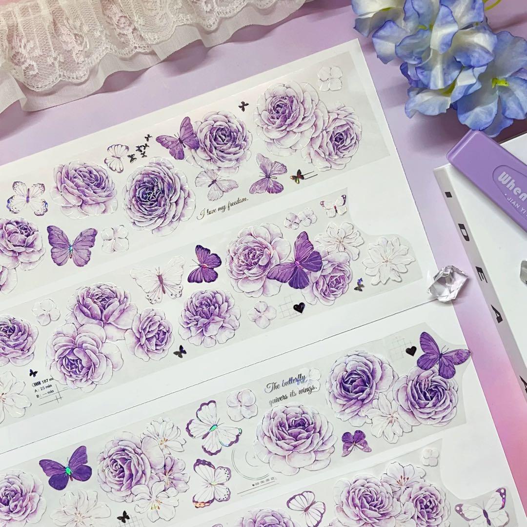 木皆原创《紫牡织语》海外マスキングテープ マステ 【2723】