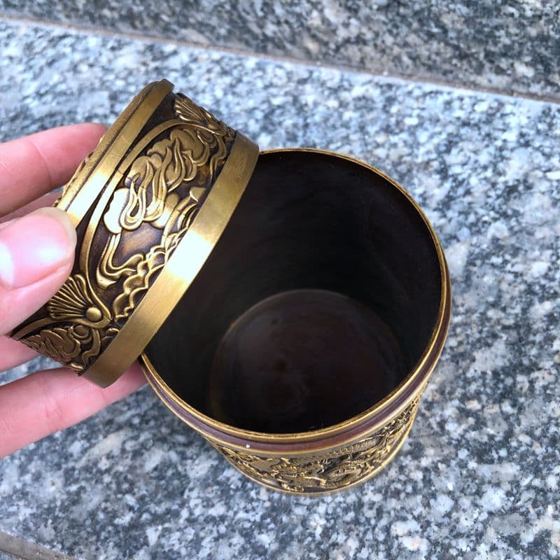 銅器 細工 双龍戯珠龍興天下茶壺 茶道具 香道具 装飾品 工芸品 置物