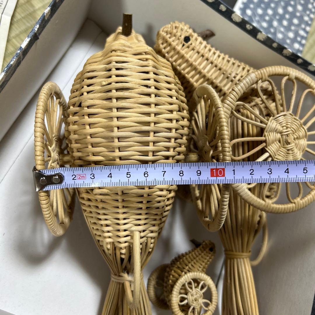 はと車　鳩車　特大　あけび細工　郷土玩具　レトロ　野沢温泉　箱　説明書付き