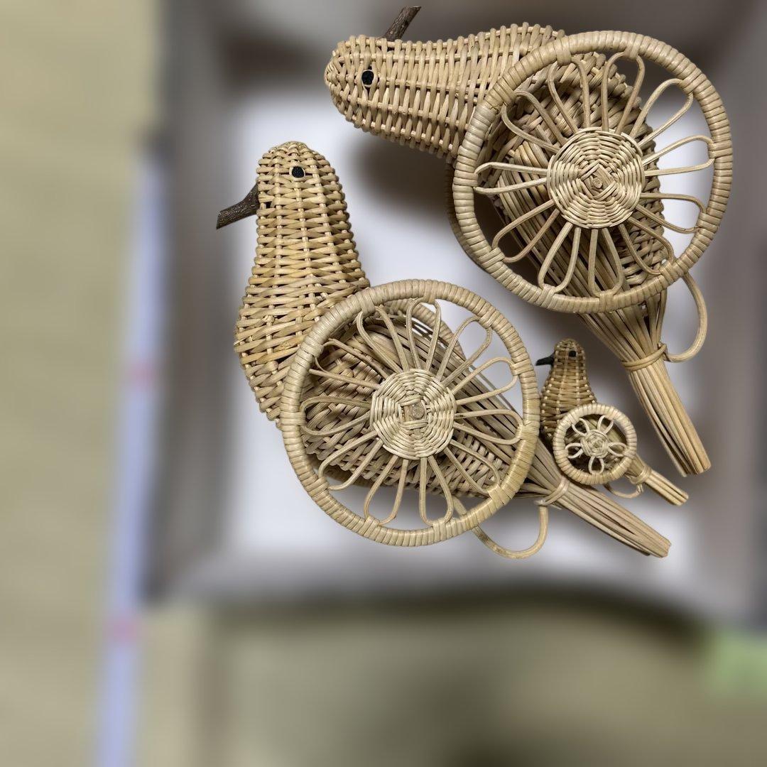 はと車　鳩車　特大　あけび細工　郷土玩具　レトロ　野沢温泉　箱　説明書付き