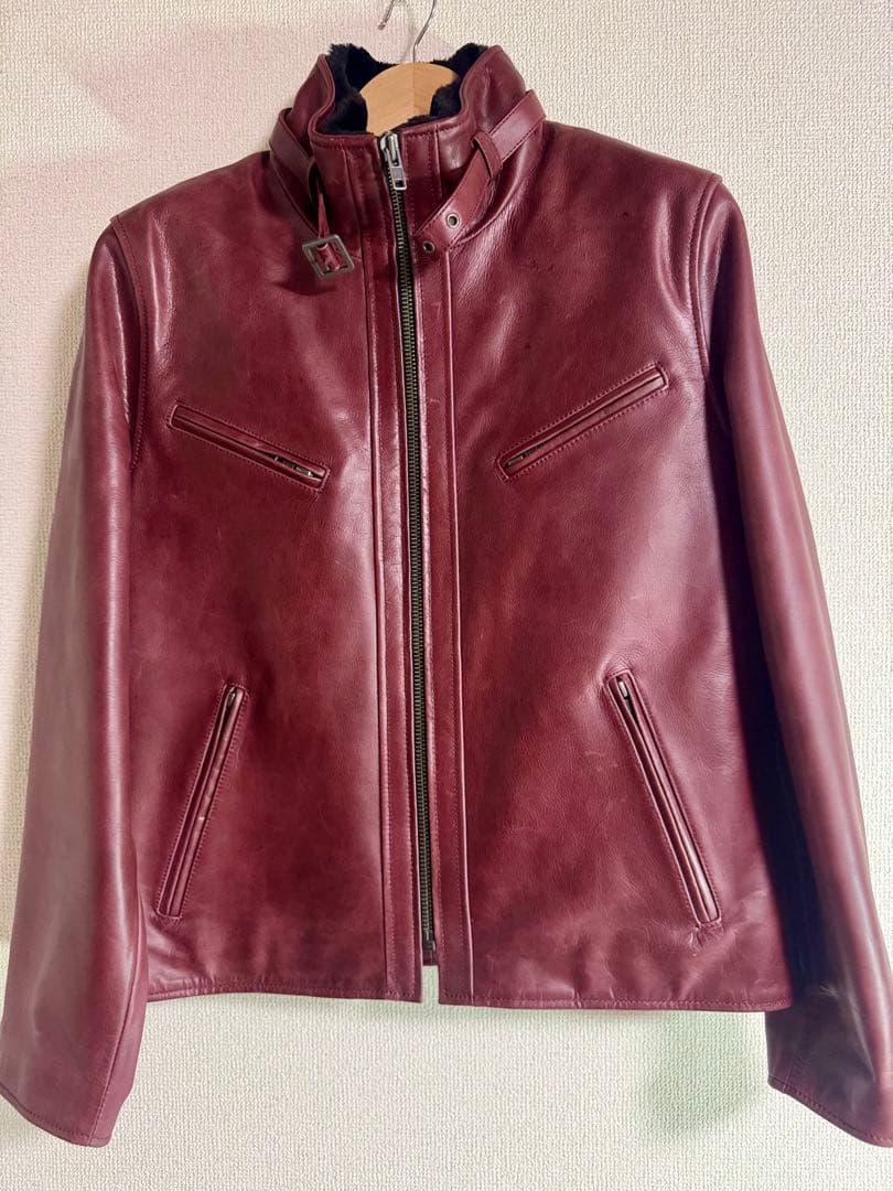 Tossy　完売品 襟ボアハイネックシングルライダースジャケット