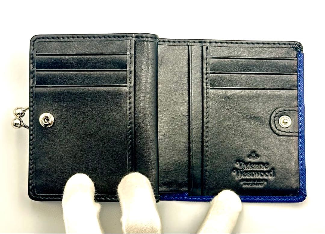 【最新✦新品】Vivienne Westwood 三つ折り財布 青 ブルー 人気