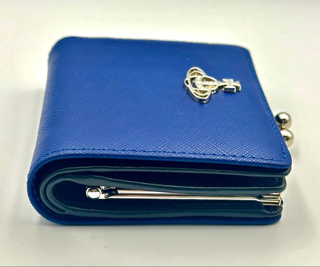 【最新✦新品】Vivienne Westwood 三つ折り財布 青 ブルー 人気