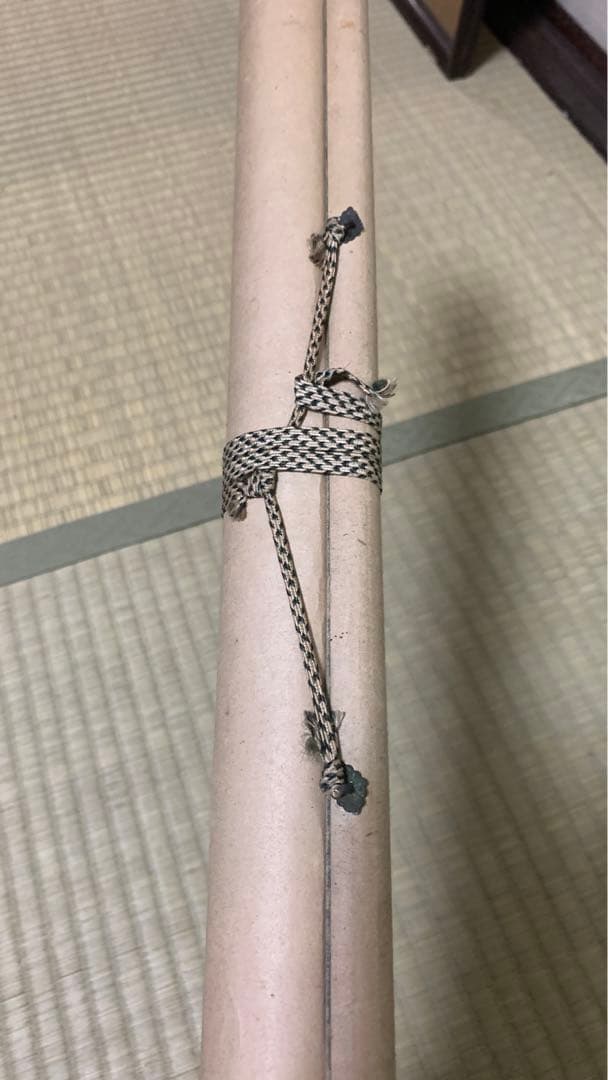 レトロな掛軸　竹&水石　在銘　水墨画　日本画　中国画