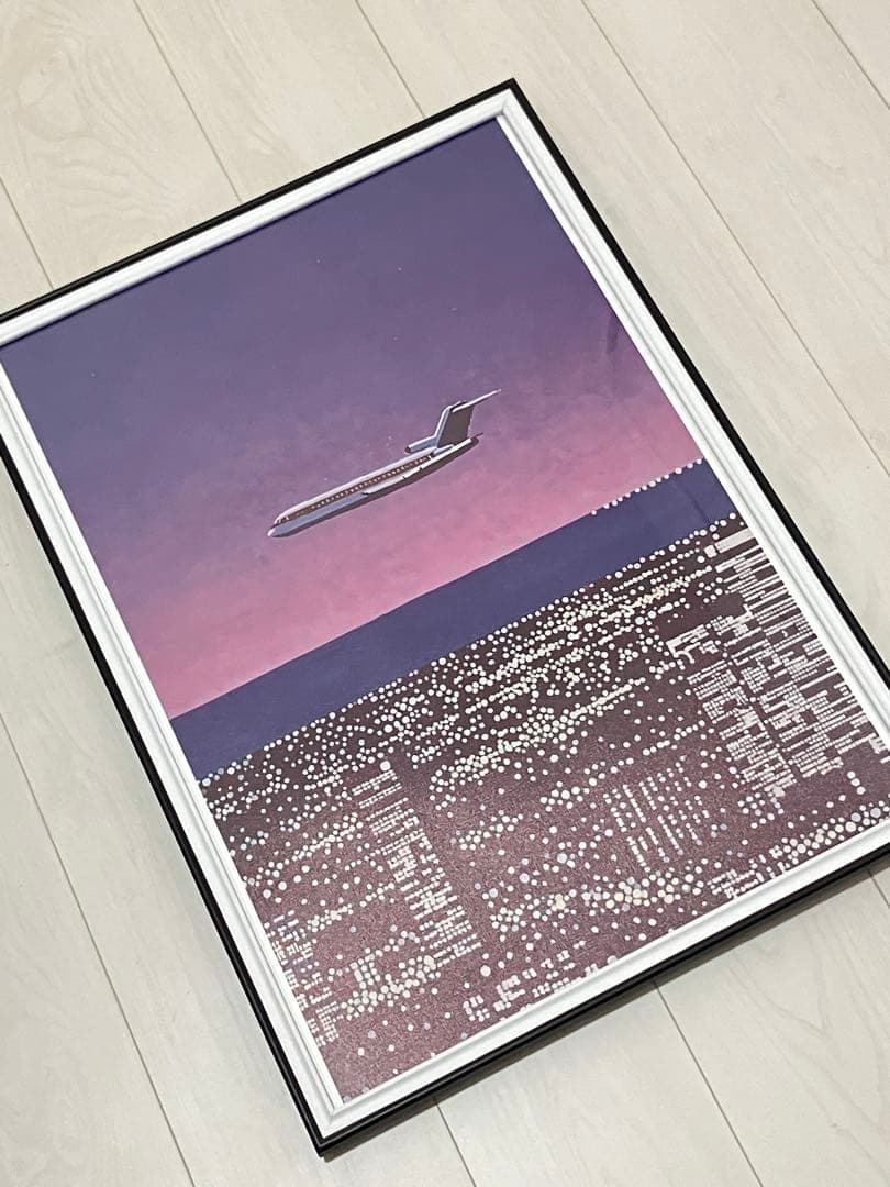 【額縁付き】 永井博（Hiroshi Nagai） A2ポスター 飛行機