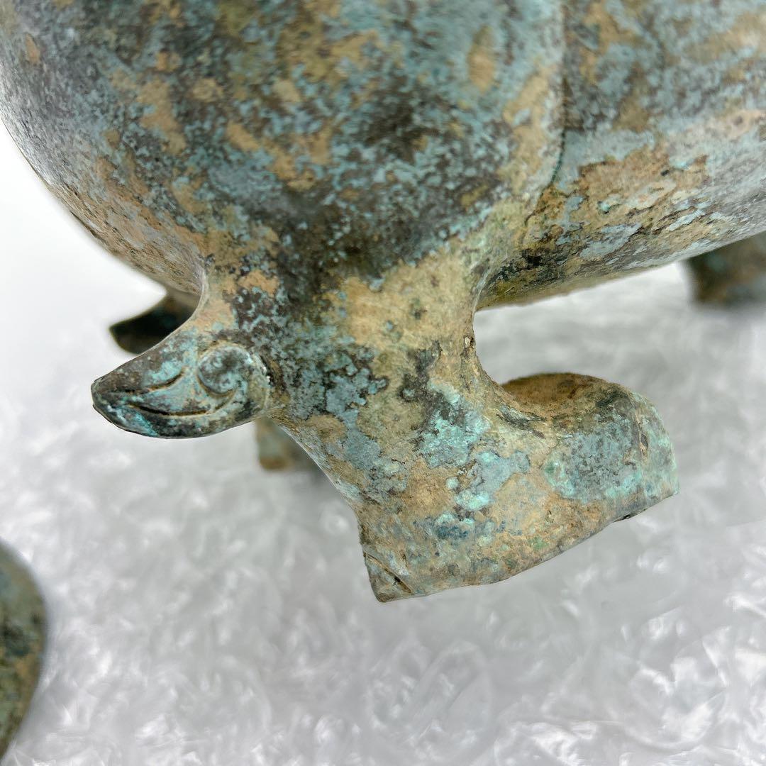 中国 鉄瓶 鳥型青銅器 時代 瓶 希少 30cm x H28cm