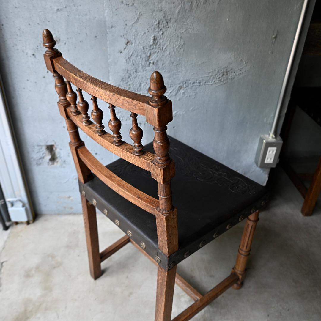 【フランス便】アンティーク ◆スタンプレザーチェア◆