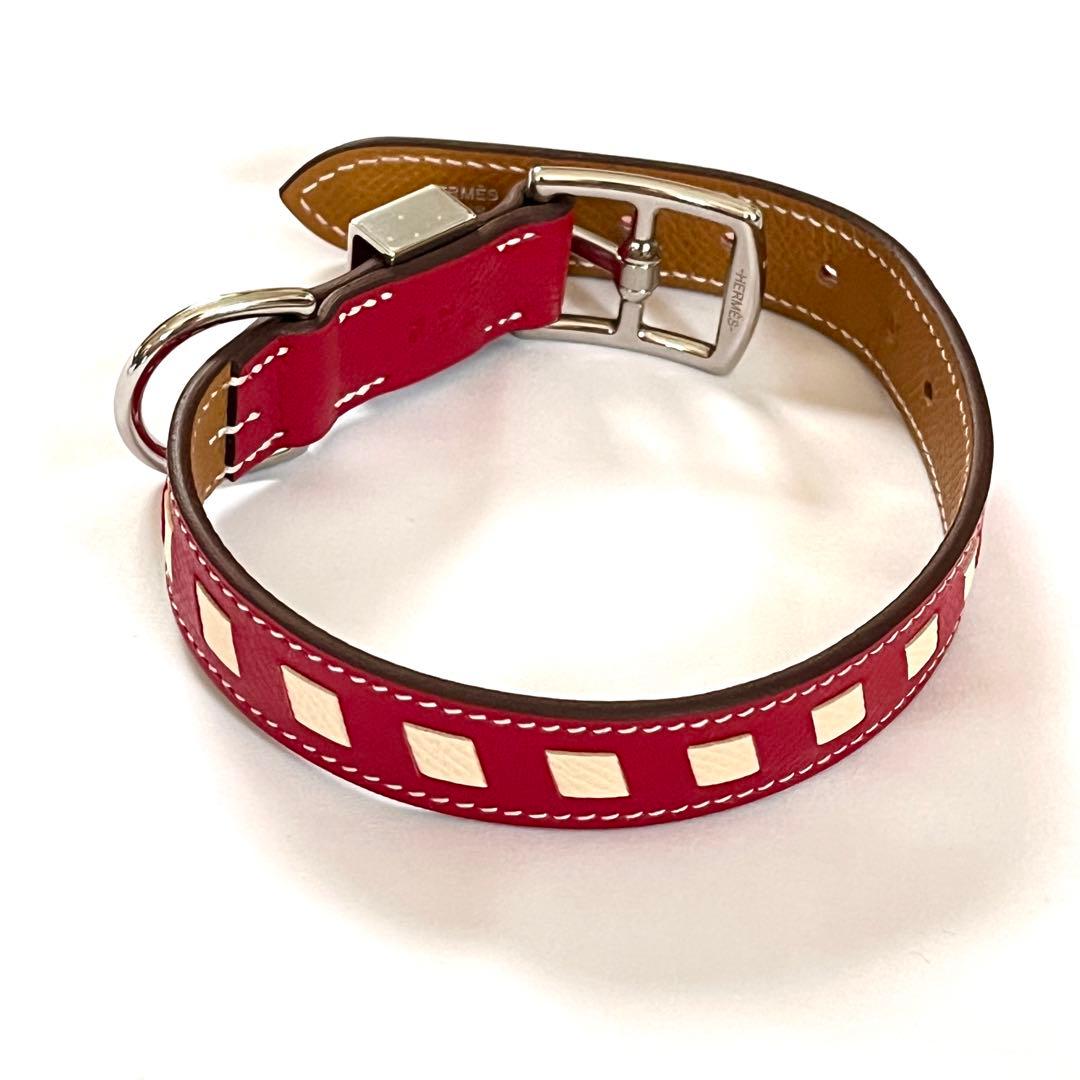 【美品】HERMES エルメス 犬用首輪 トレス レッド