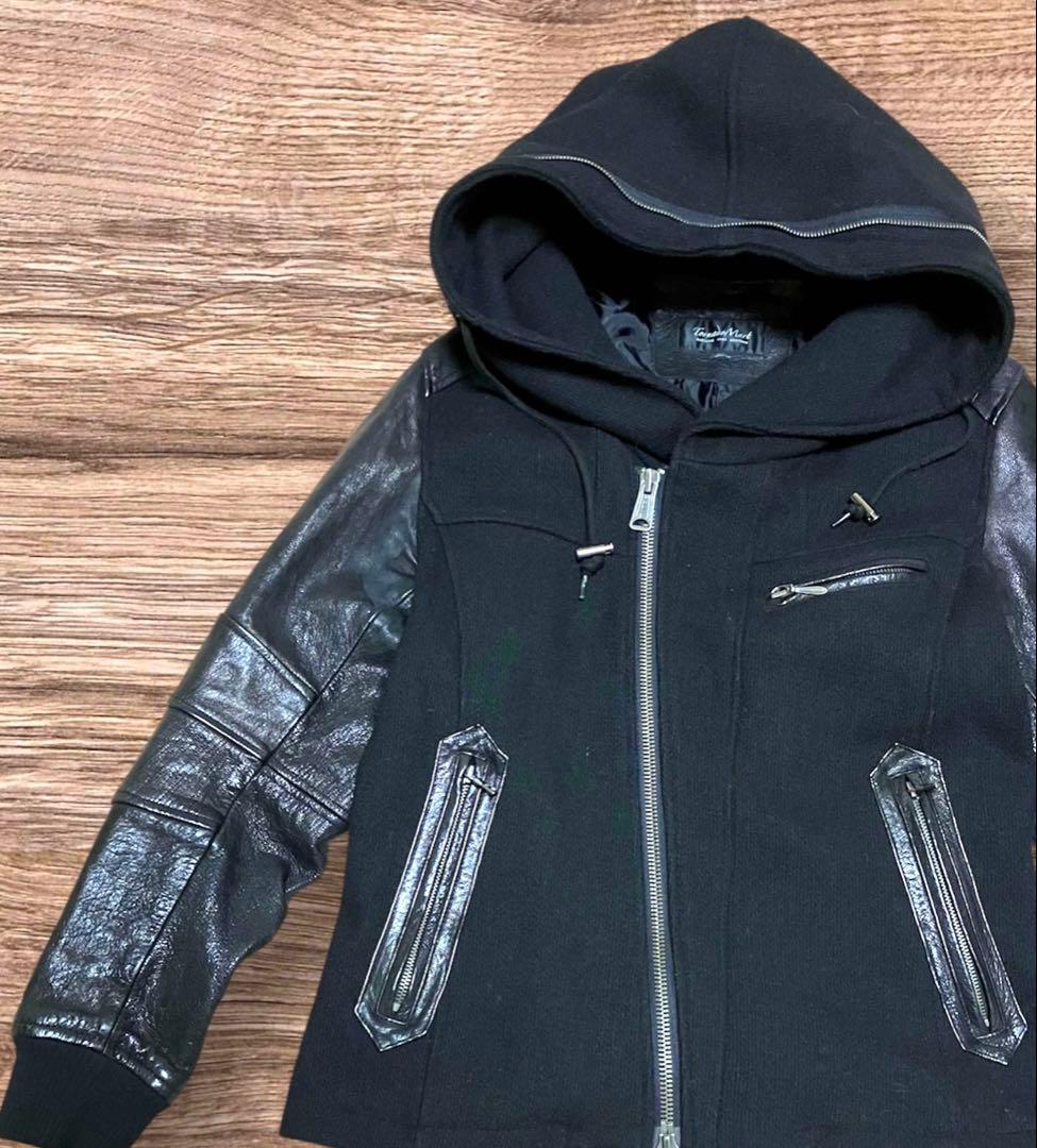 TORNADO MART レザージャケット やぎ革 ウール フードLL