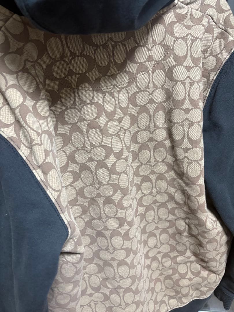 COACH ロゴ入りパーカー Mサイズ ベージュ/グレー