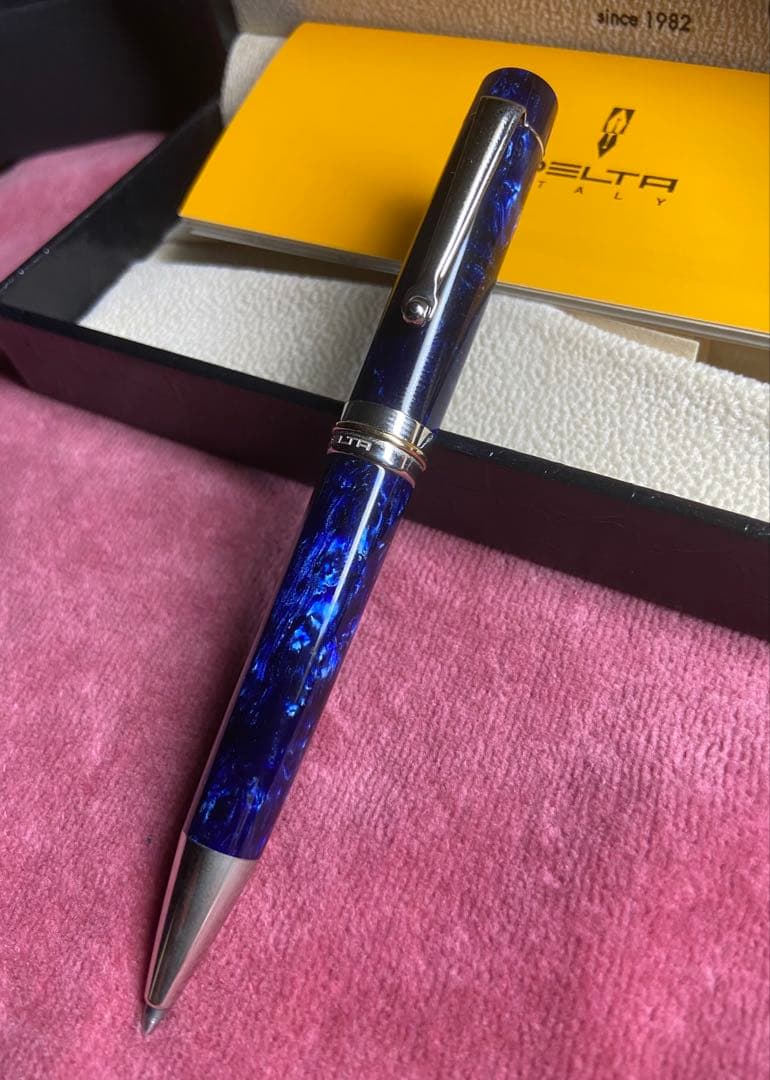 デルタ　ビンテージ　ボールペン　ブルー