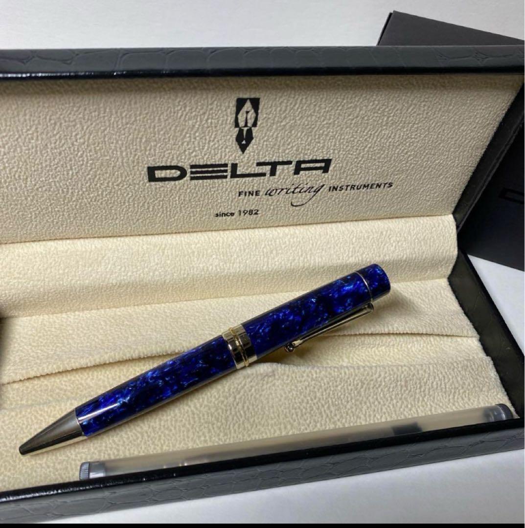デルタ　ビンテージ　ボールペン　ブルー