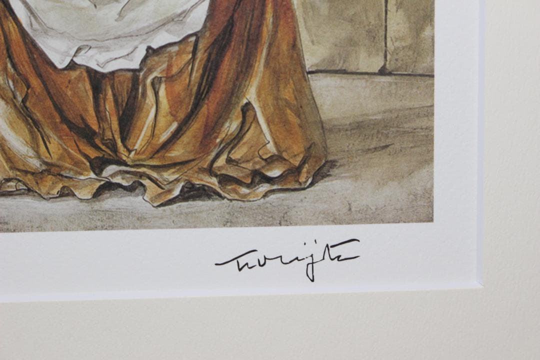 藤田嗣治 エスタンプリトグラフ「パンを持つ少女」販売証明書付き 250部限定