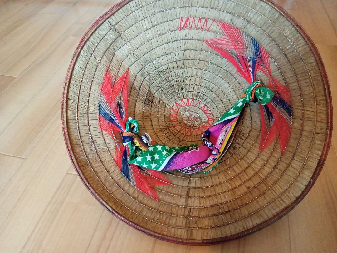 ベトナム　古道具　ノンラー　笠　アンティーク　ベトナム料理　3つセット