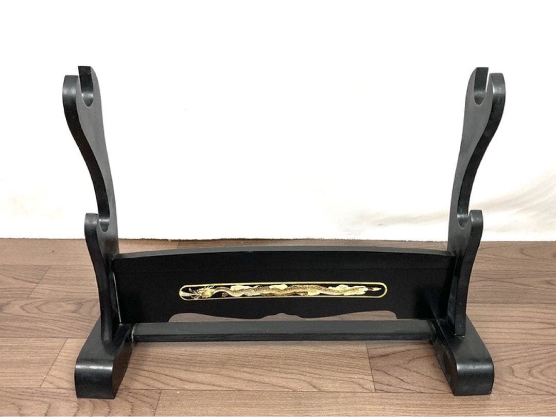 模造刀 2本セット 彫金 竜金 竜刀身 太刀 小太刀 刀置き付き