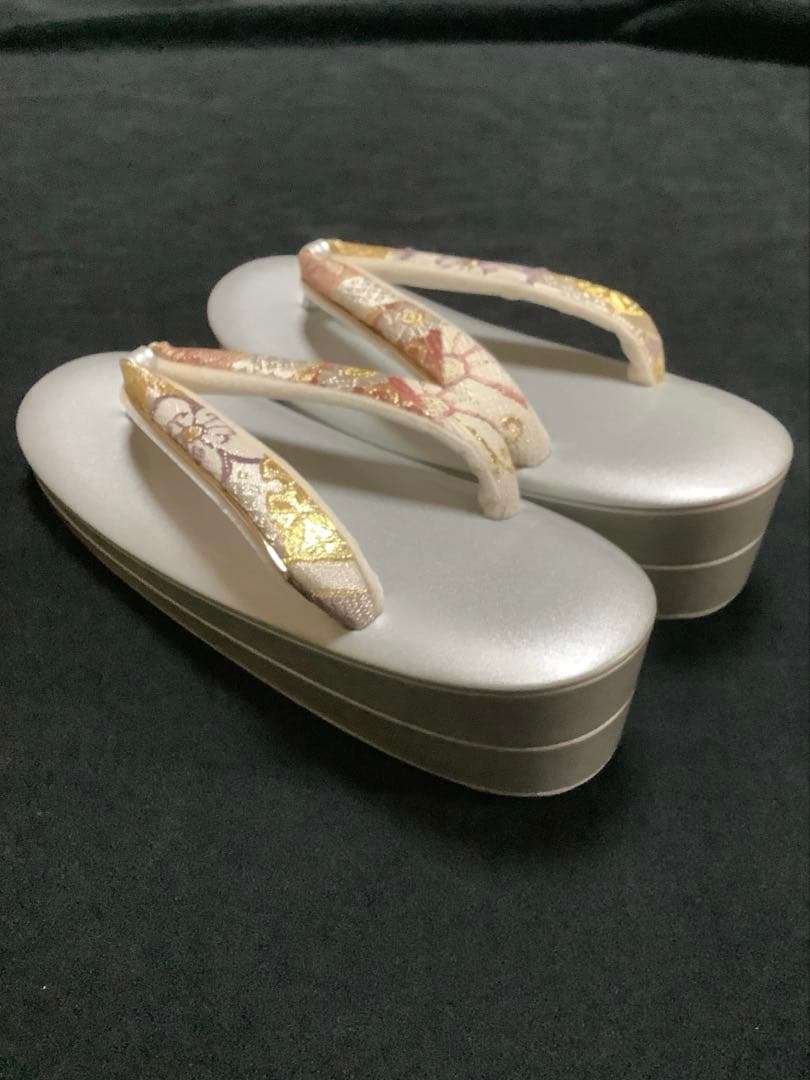 日本製　高級花柄和装用草履バックセット　Lサイズ