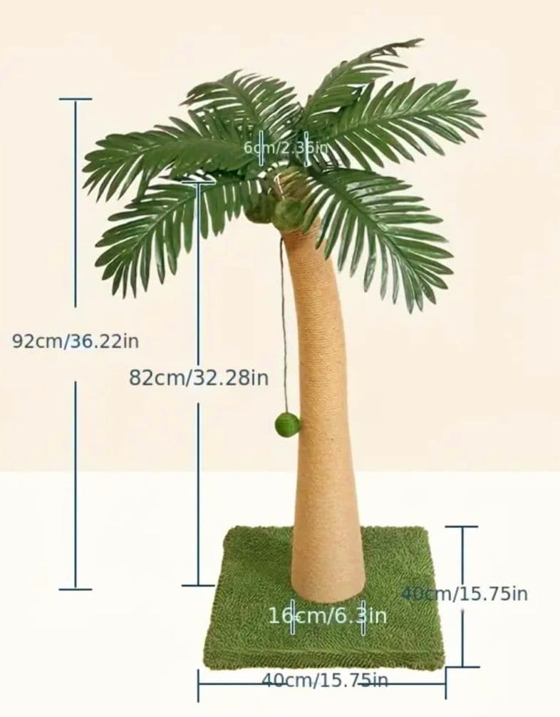 素敵な縦置きヤシの木(大人猫)爪研ぎ遊びココナッツ実付き！新品未使用