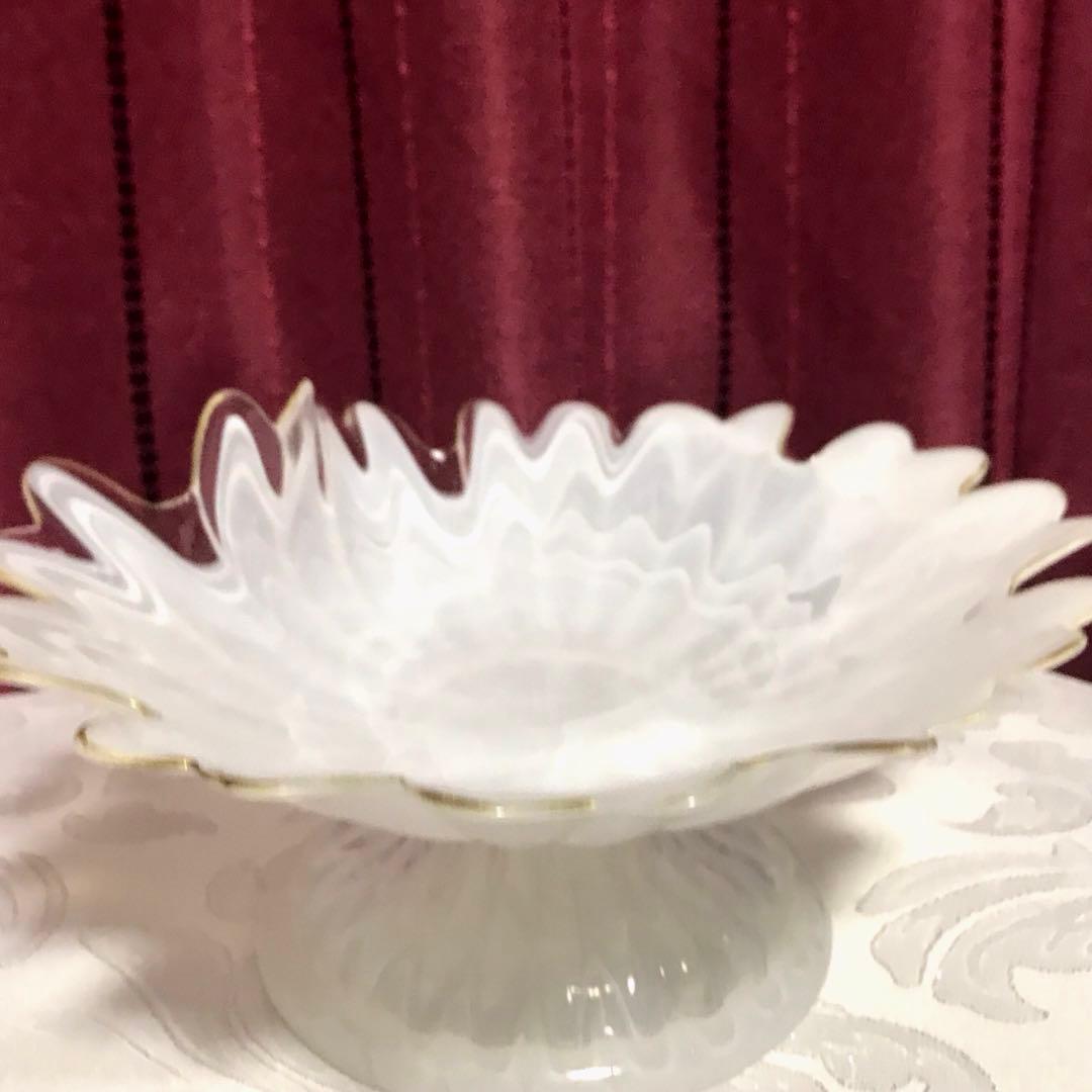 デザインガラスのコンポート☆フランス製　新品未使用品‼️