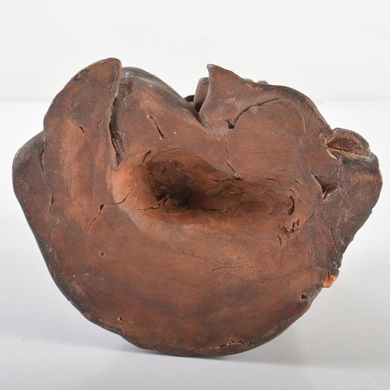 Tama5　可楽造　紫砂　朱泥　達磨像　仏像　人物像　置物　M　R6625