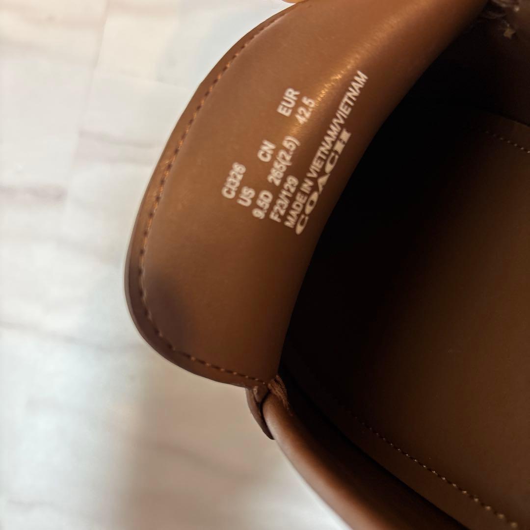 美品COACHシグネチャーチェーン ビットローファー　ラバーソール