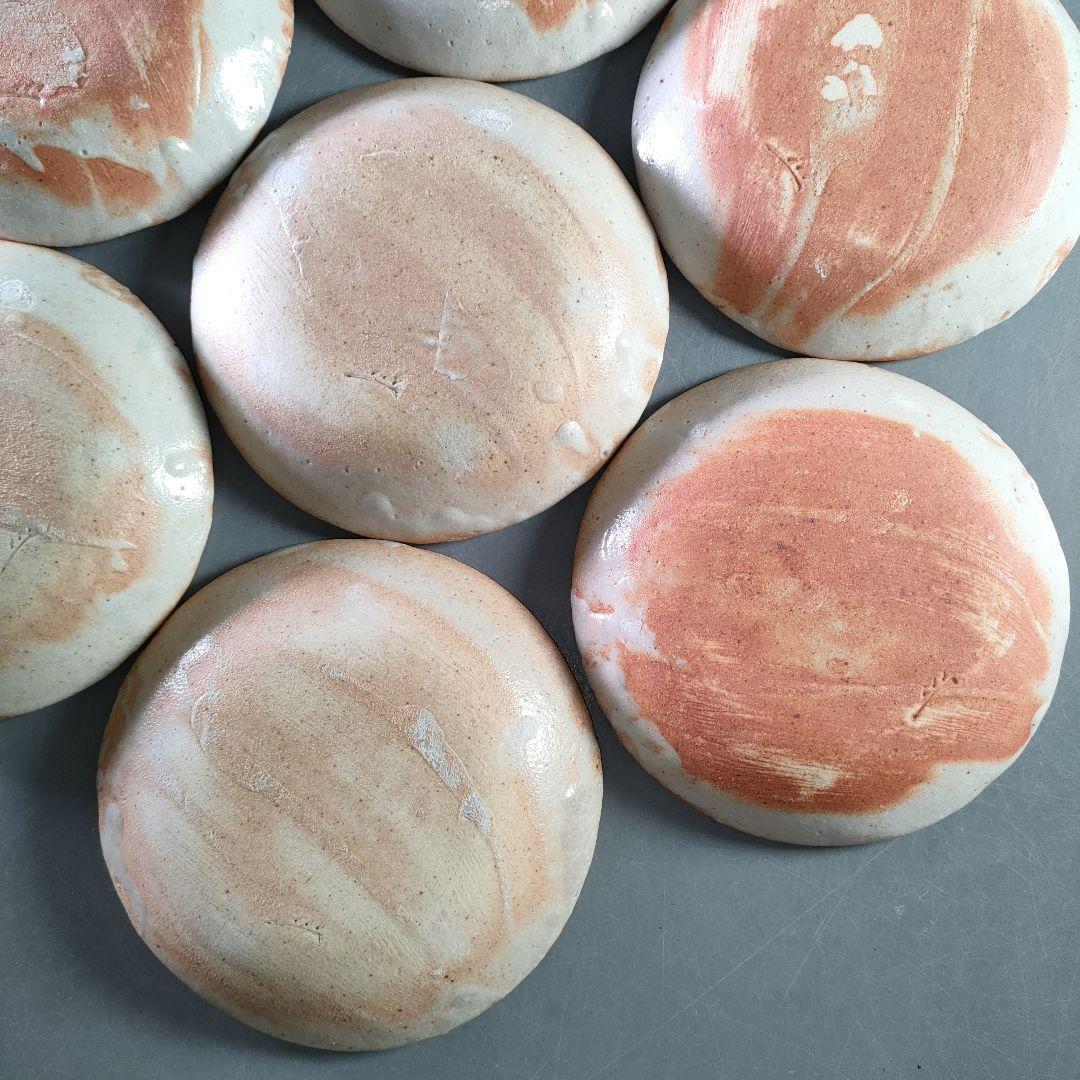 A942-1/大萱窯/加藤弥右衛門 造/志野銘々皿8客/小皿/向付/