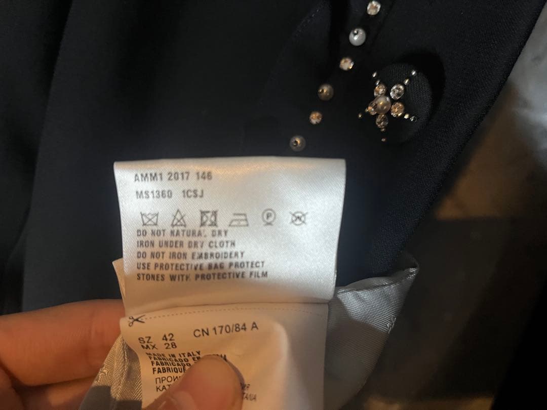 miu miu ミュウミュウ フリル付き黒チェスターコート 42 【希少品】