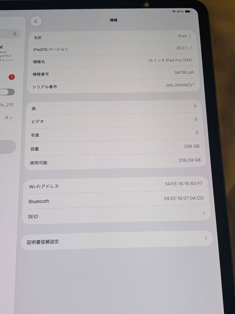 iPad Pro 13インチM4 256GB 本体のみ