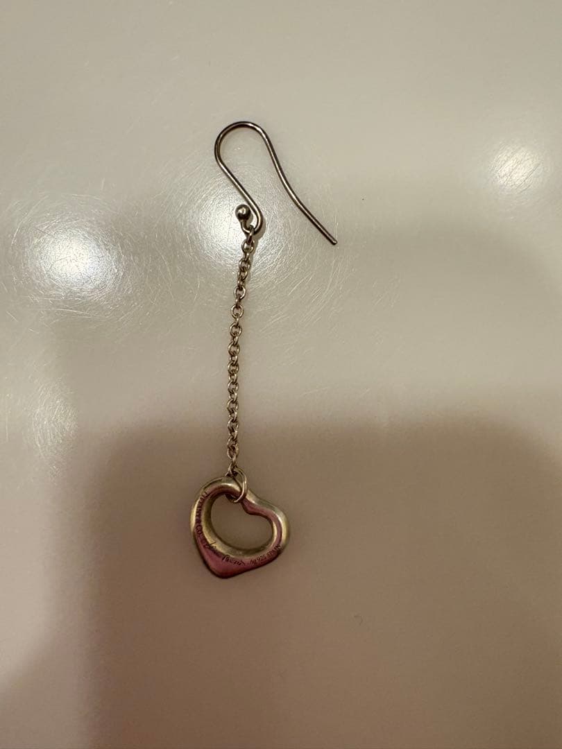 ティファニーシルバー ハート型 チェーンピアス