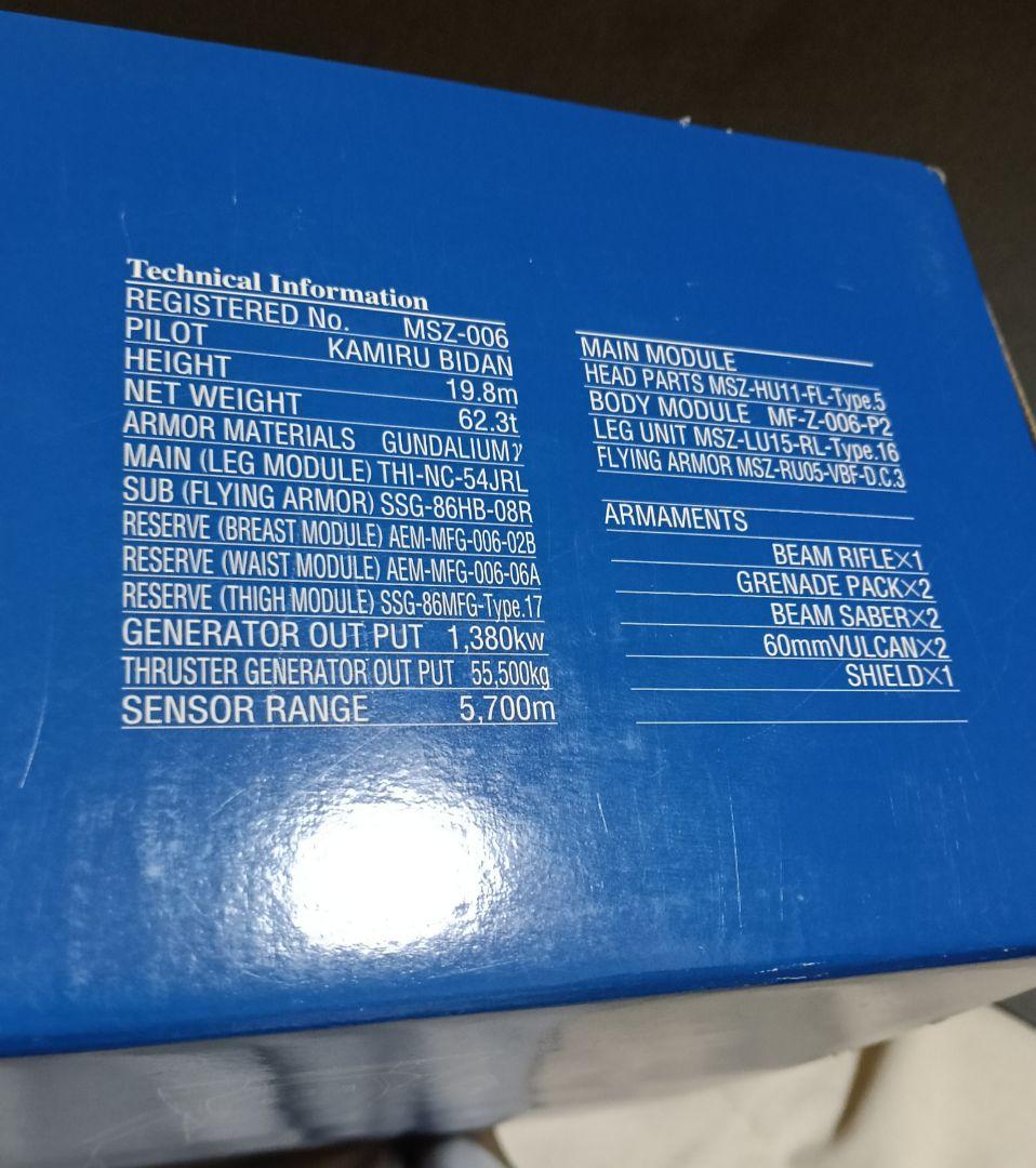 BANDAI 1/60 PG　MSZ-006 ZETA GUNDAM 未組立