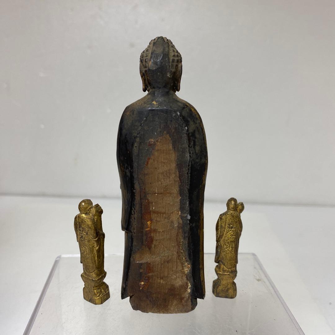 江戸初期　木彫　阿弥陀仏　厨子入　東さ7-1124②