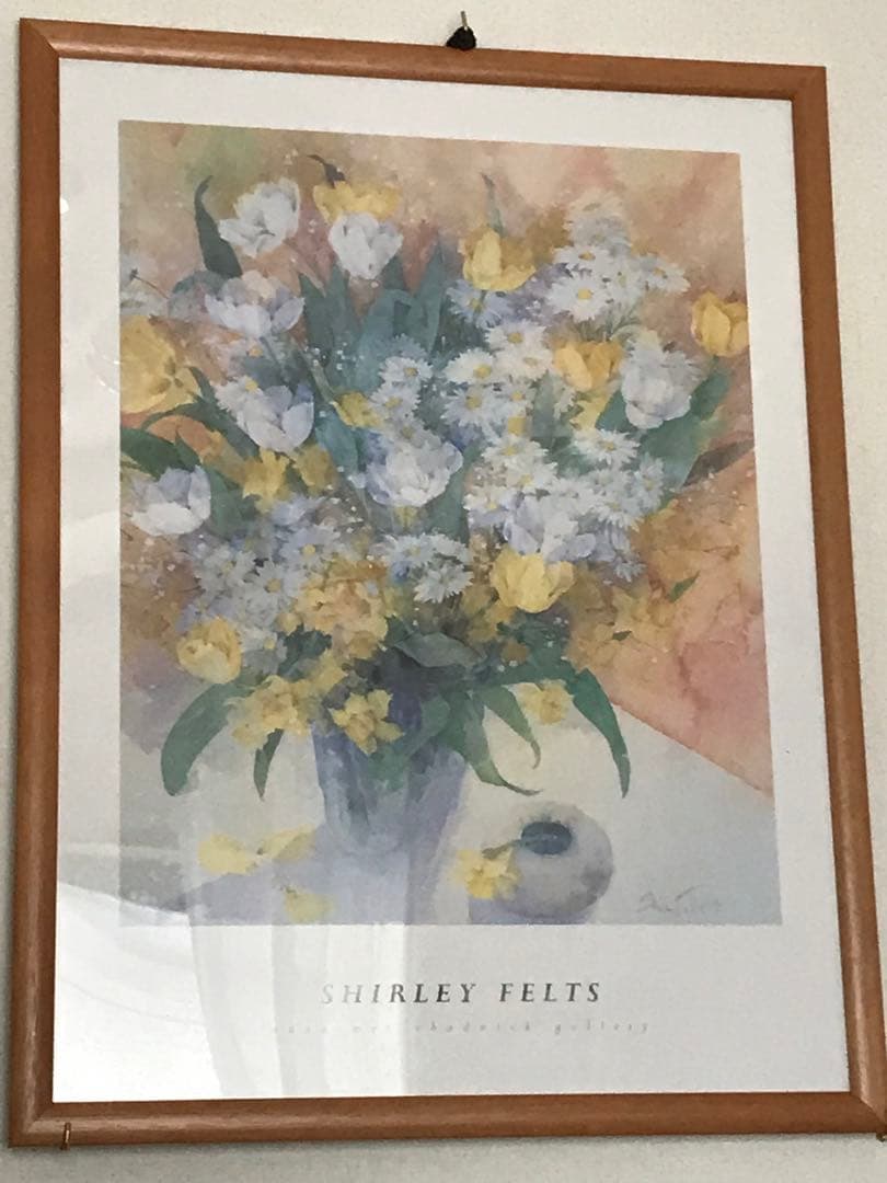 金運★SHIRLEY FELTS 水彩画 花束　大キャンパス