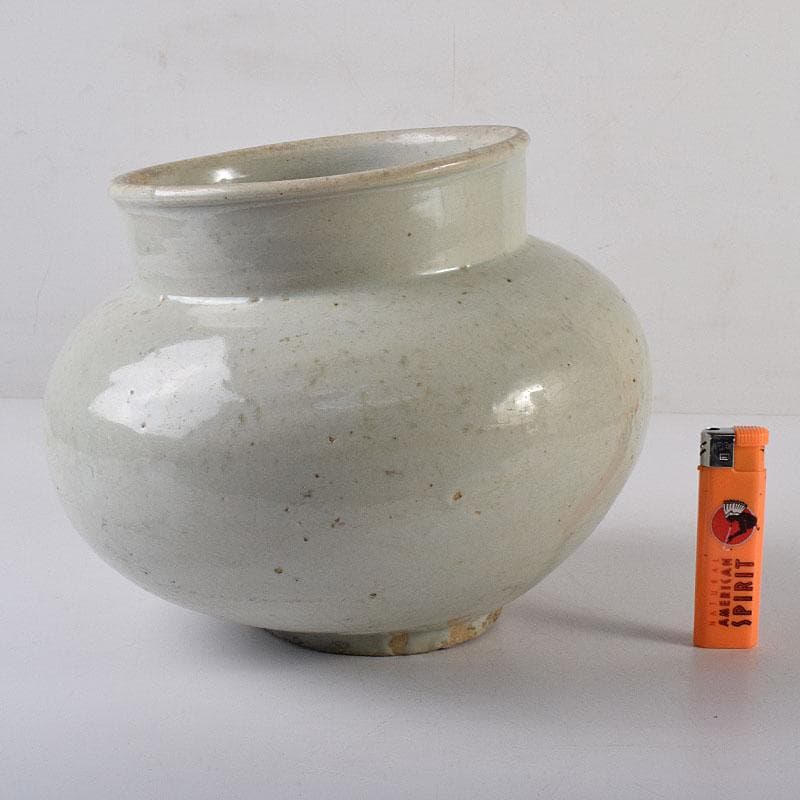 朝鮮美術　李朝　高麗白磁　丸壺　壷　D　R8647H