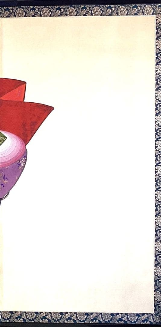 四つ折り屏風　日本画　紙本彩色　『平安十二単』