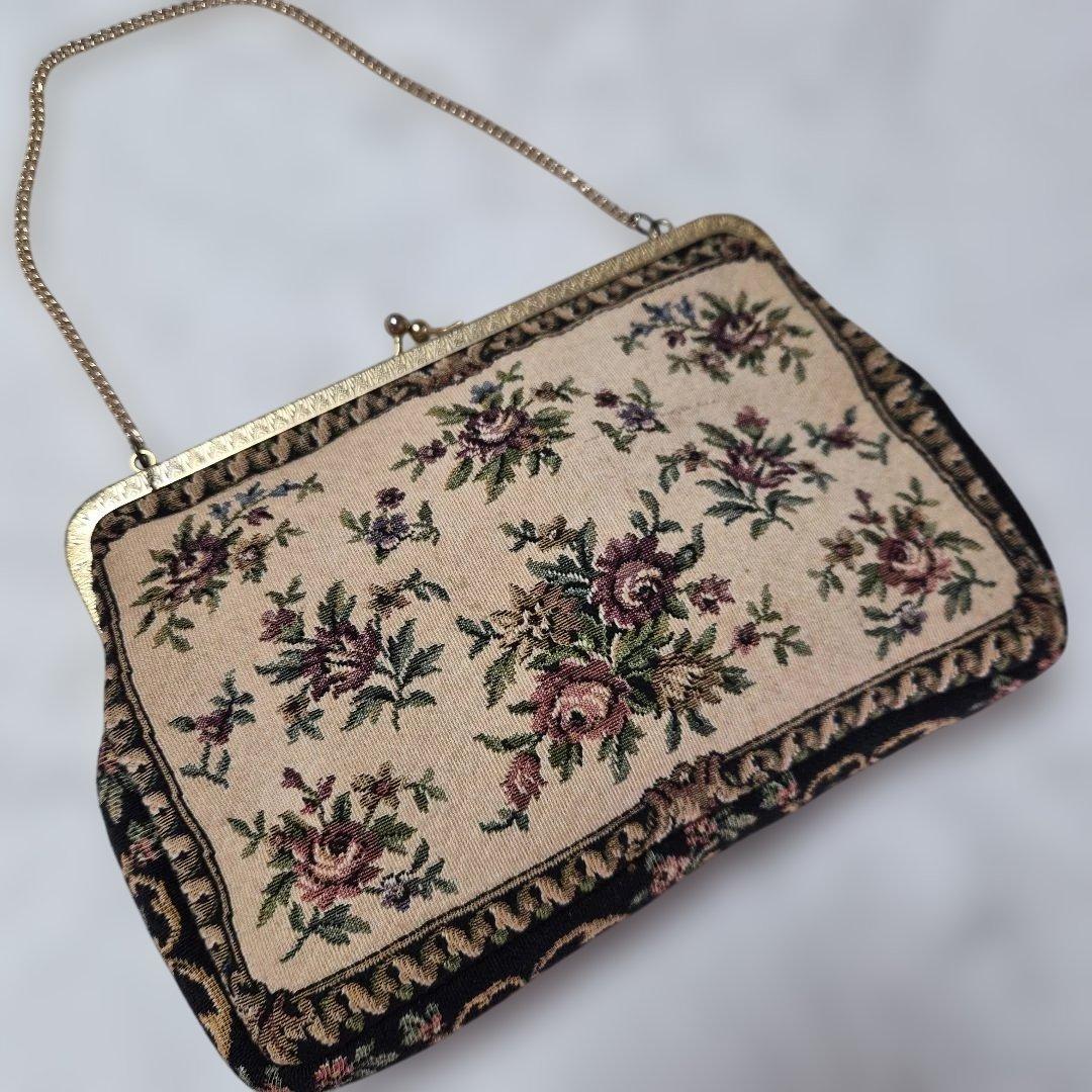 西ドイツ製【アンティークゴブラン織バッグ】