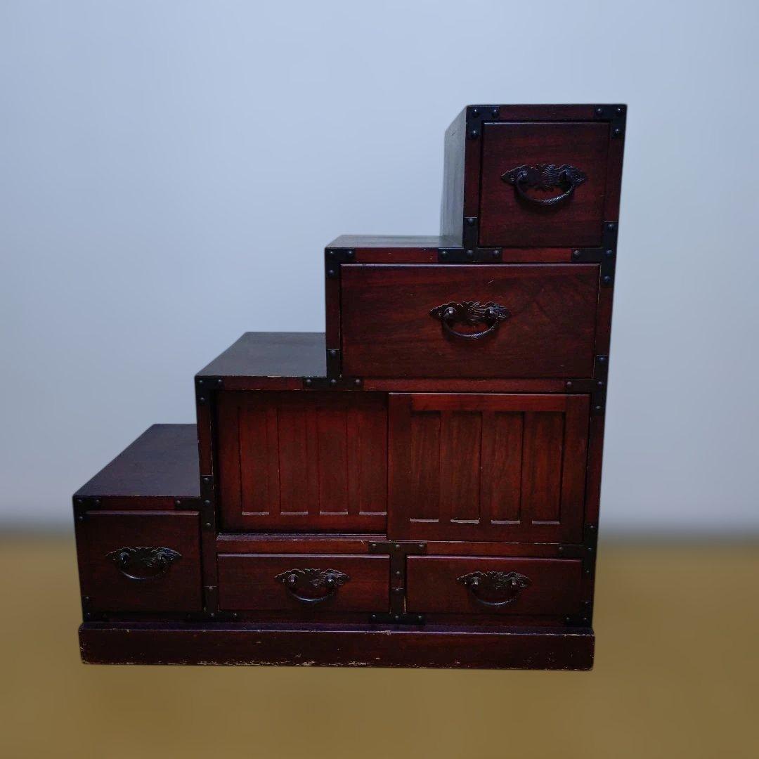 民芸調家具 階段箪笥　右上がり