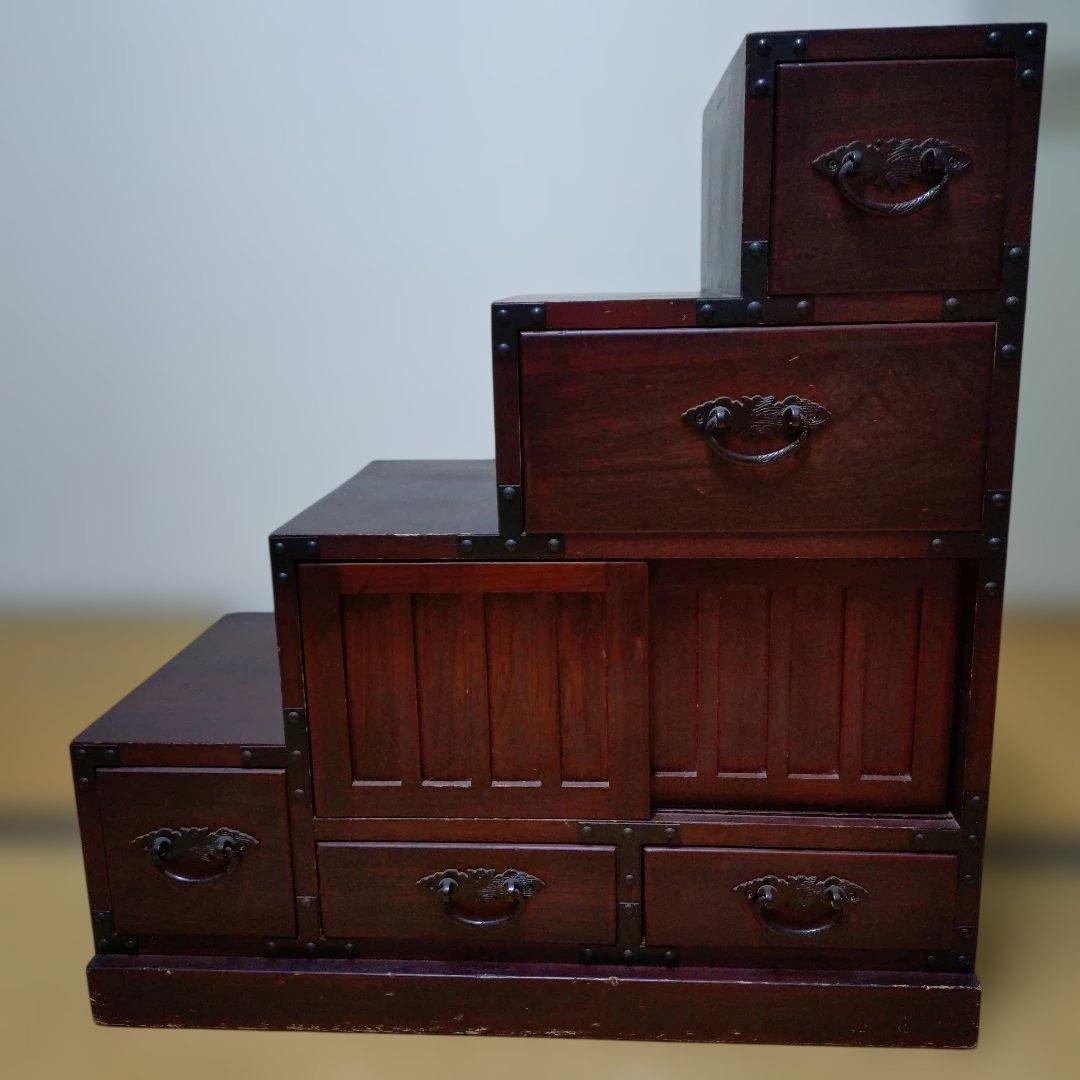 民芸調家具 階段箪笥　右上がり