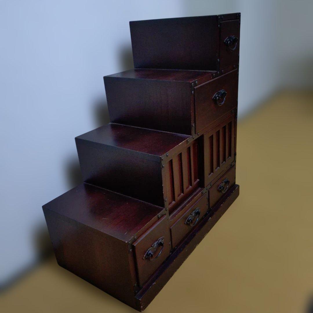 民芸調家具 階段箪笥　右上がり