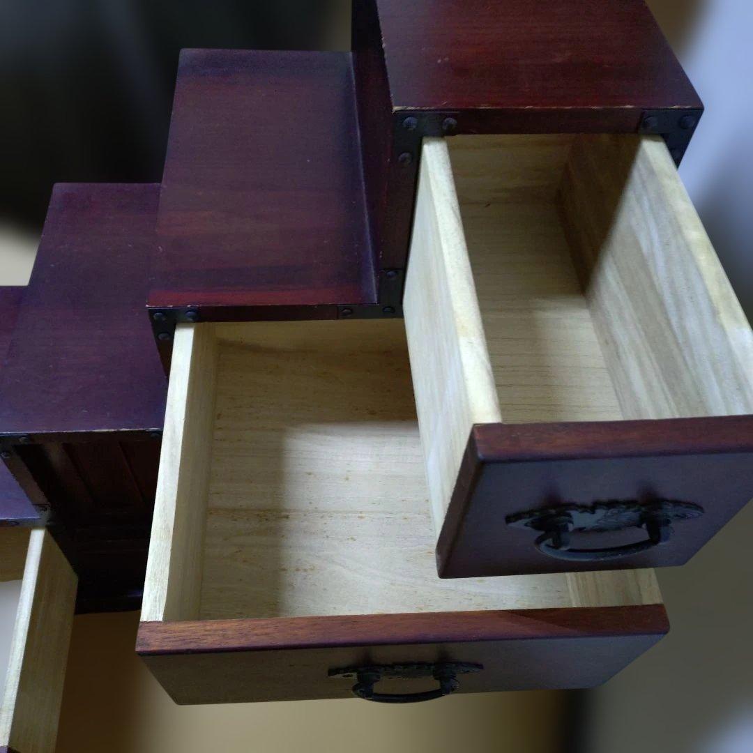 民芸調家具 階段箪笥　右上がり