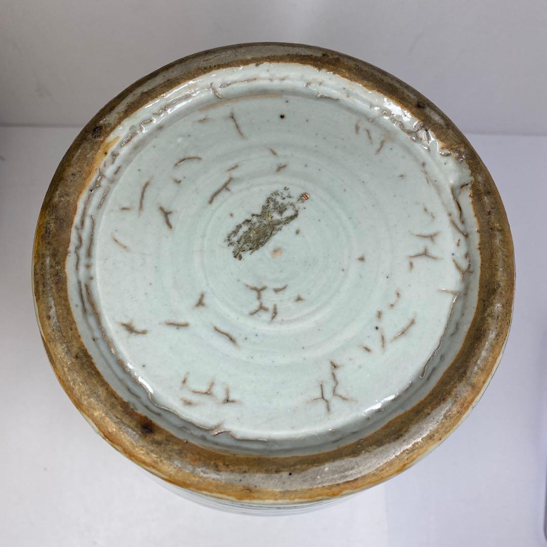 専用中国清時代　染付　花鳥紋　花瓶　高さ約33.2㎝　木箱付　東さ7-0304①