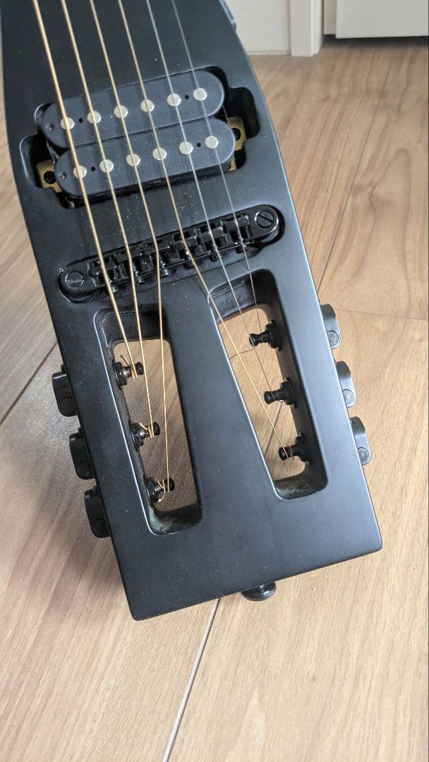 Anygig トラベルギター ブラック ハムバッカー