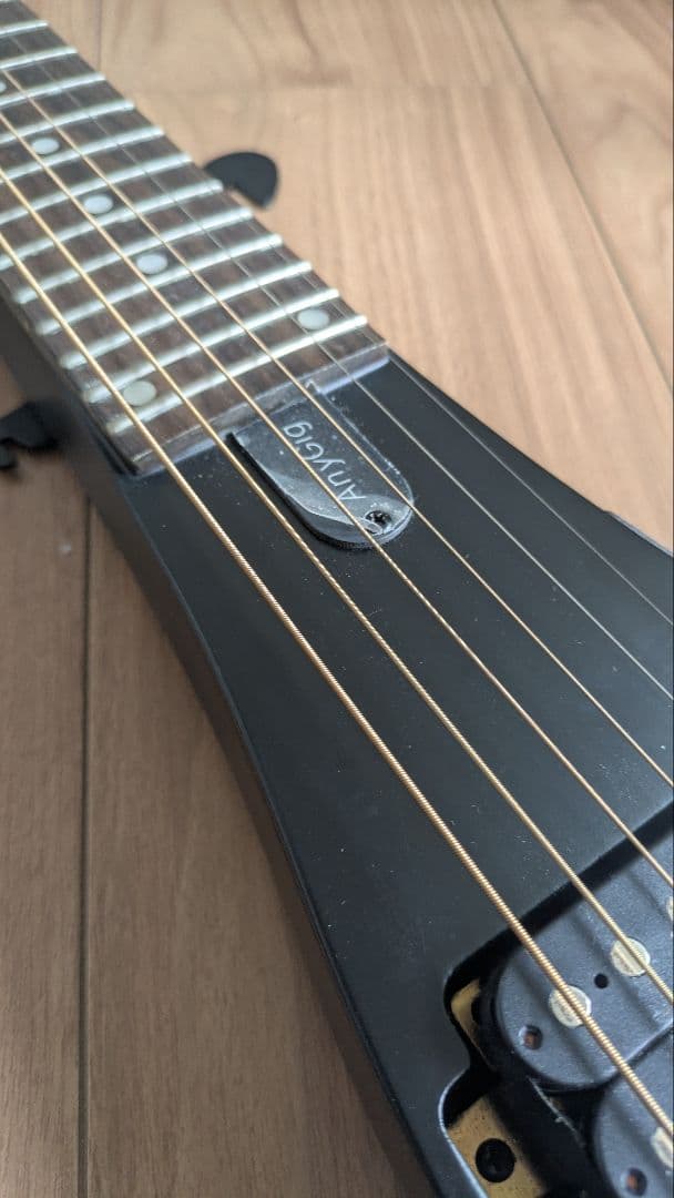 Anygig トラベルギター ブラック ハムバッカー