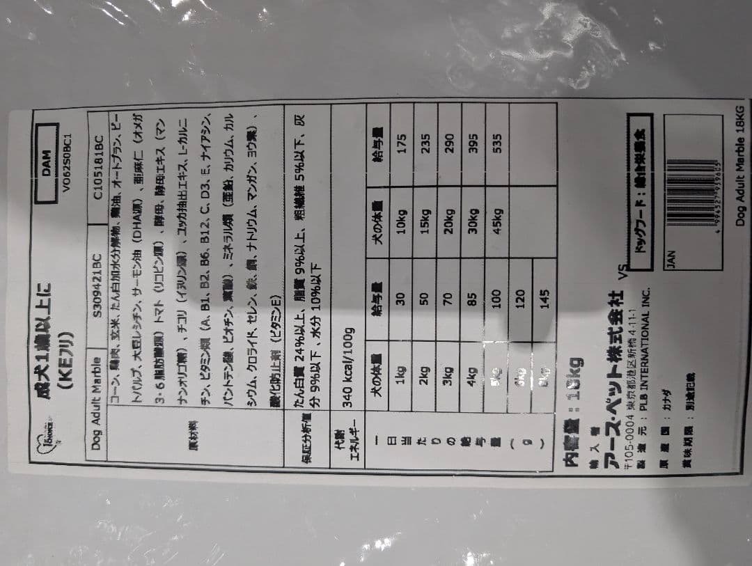 ファーストチョイスドッグフード ドライフード 18kg