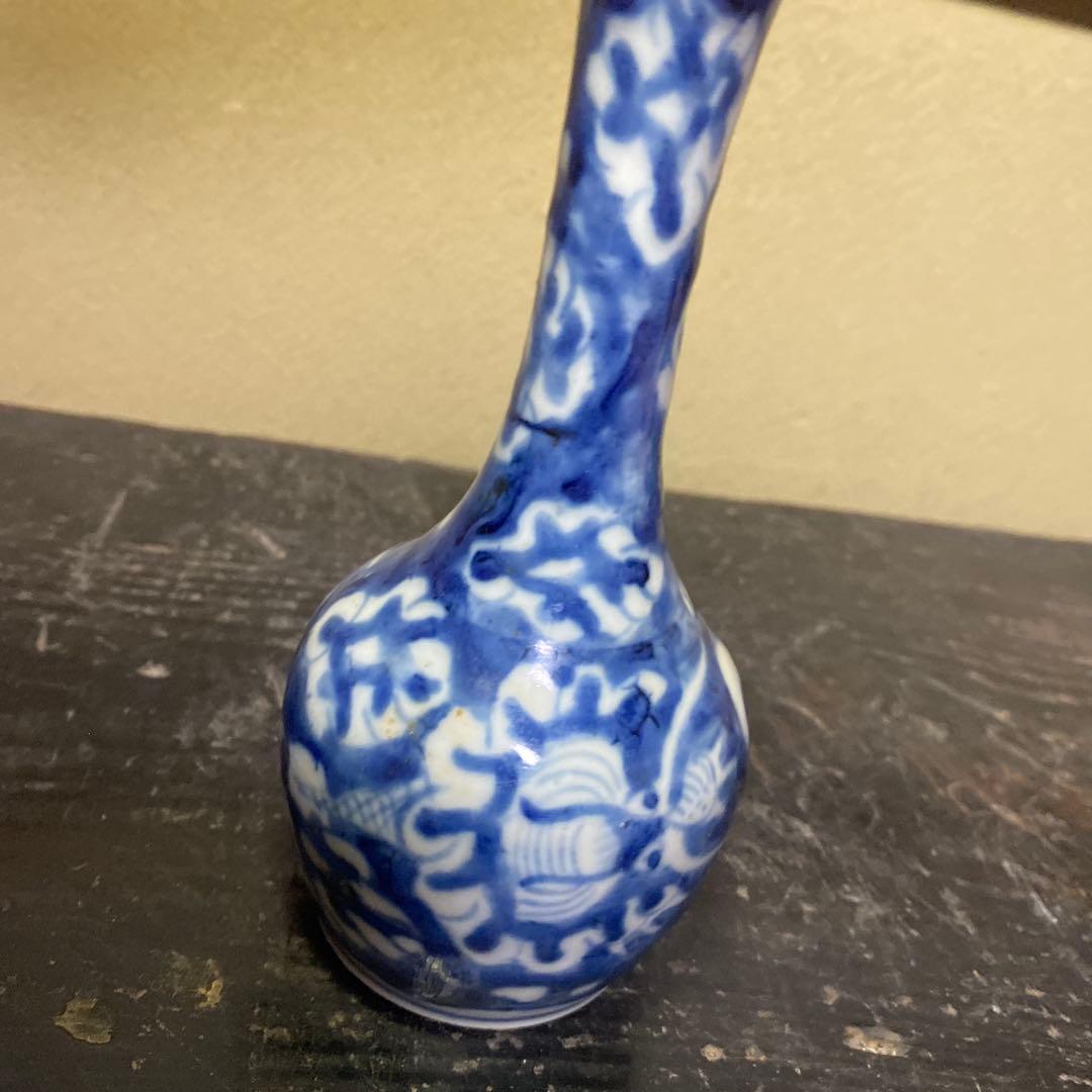 清朝染付徳利　中国古玩