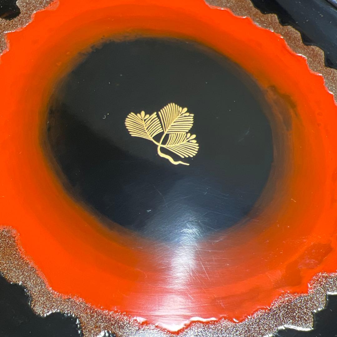 服部峻昇　蒔絵銘々皿5客　共箱　直径15.9㎝　東Y7-1002①