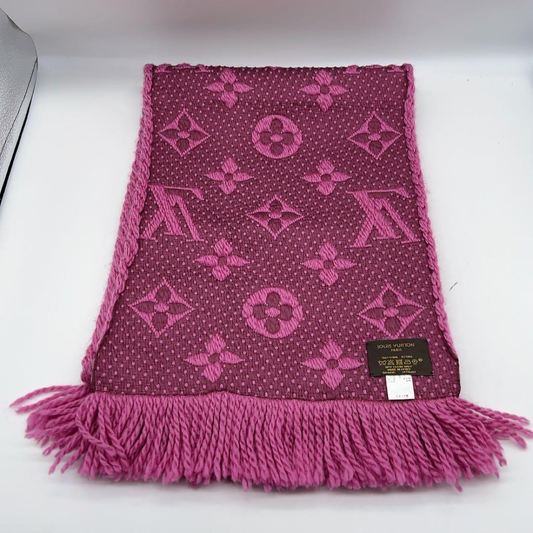 ルイヴィトン エシャルプ ロゴマニ マフラー モノグラム パープル M75503