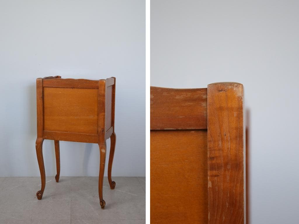 フランスアンティーク木製ベッドサイドキャビネット/ナイトテーブル90-143-2