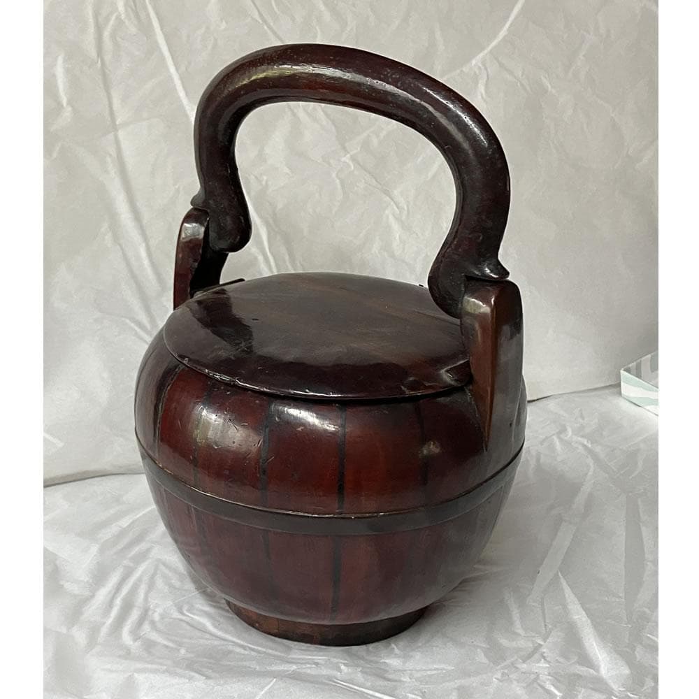 p042 唐物 寄木 手付籠 蓋物 菓子器 籠 手付篭 茶道具