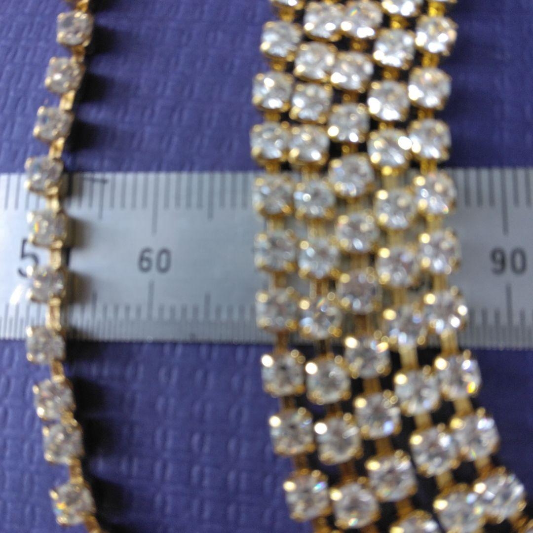 Swarovski ラインストーンチェーン（クリスタルガラス連爪、合計7.2m）