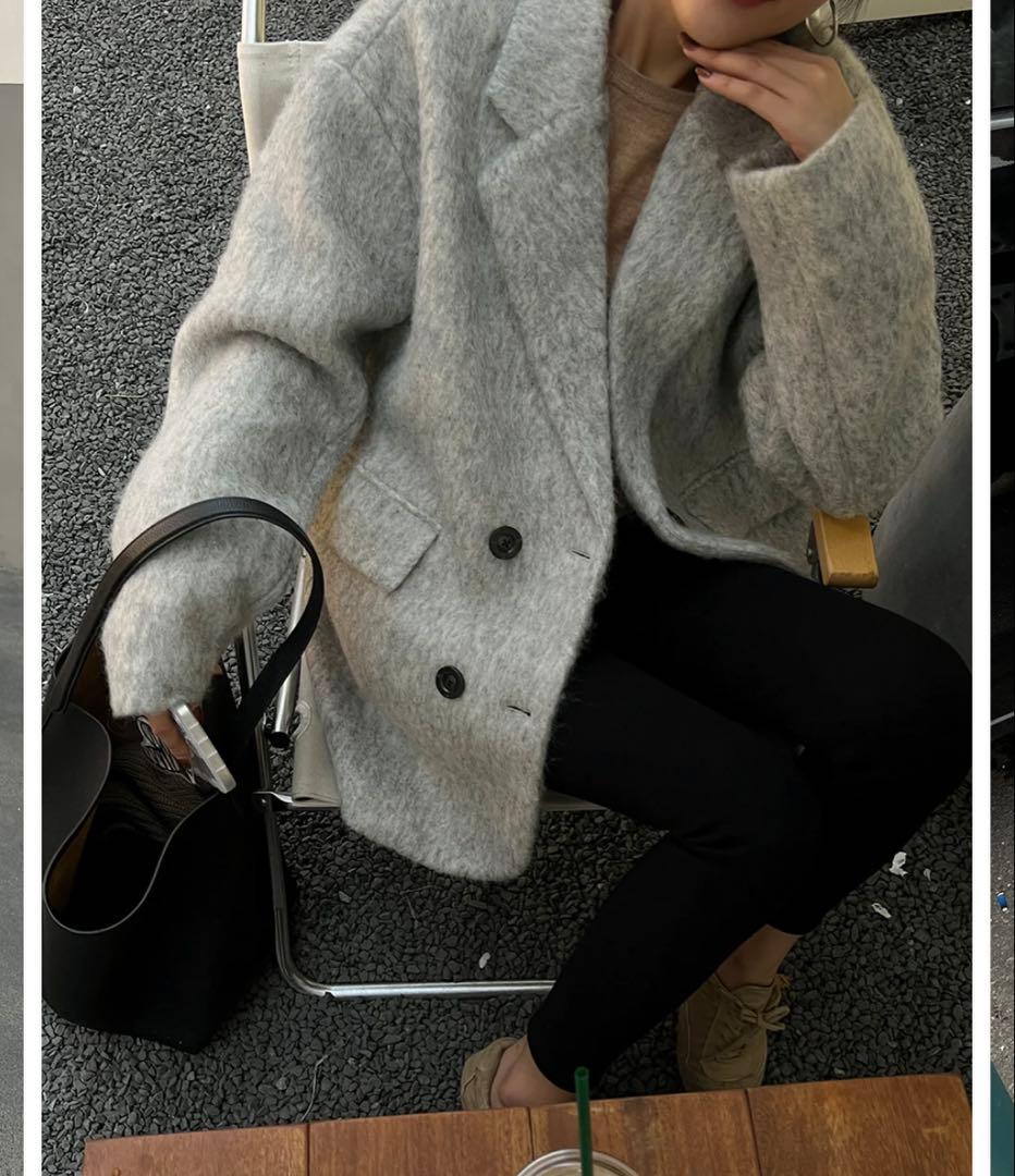 グレー オーバーサイズチェスターコート　ジプソフィア　gypsophila